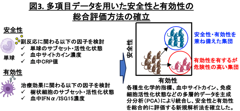 多項目データを用いた安全性と有効性の総合評価方法の確立について図解しています